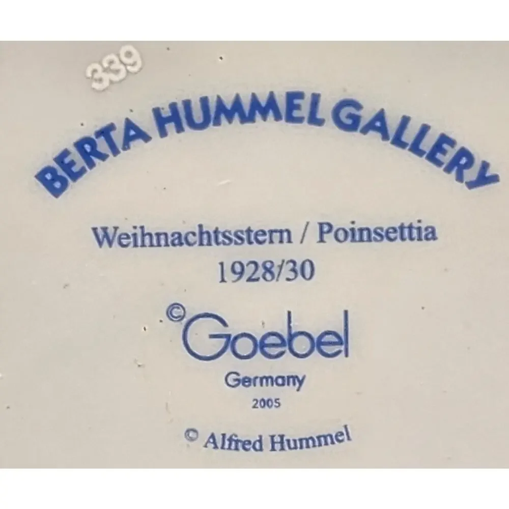 Set 4 Goebel Berta Hummel Gallery Mini Trays VTG Poinsettia Porcelain Pin Dishes